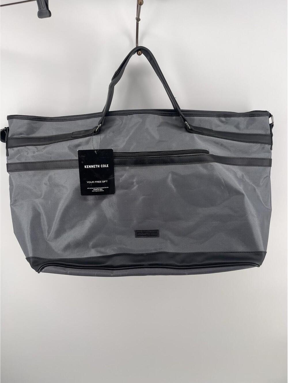 Kenneth Cole Gray Black Weekender Travel Duffel Tote Bag New With Tag